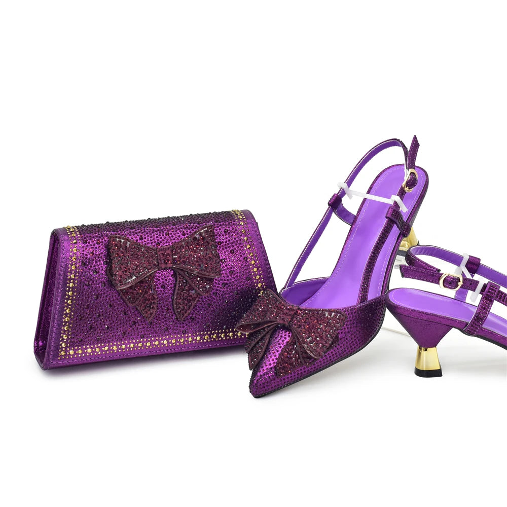 New Arrival Italian Shoe and Bag Set Designer Wedding Luxury  Shoes and Bag Set