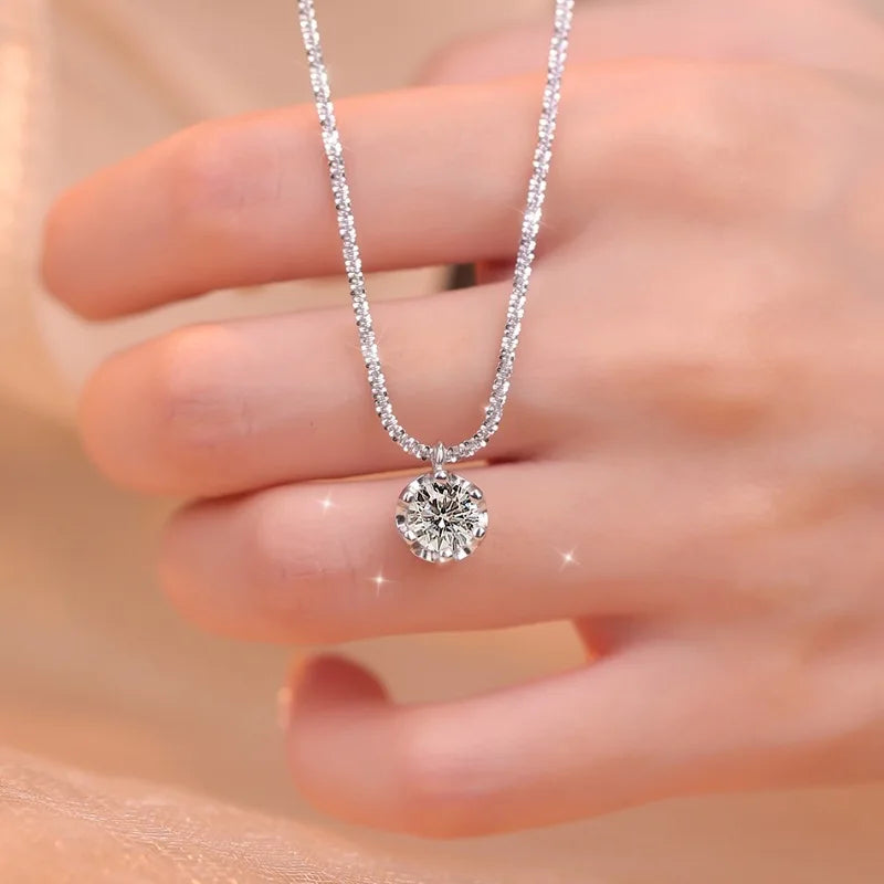 Classic Crown Silver Necklace for Women