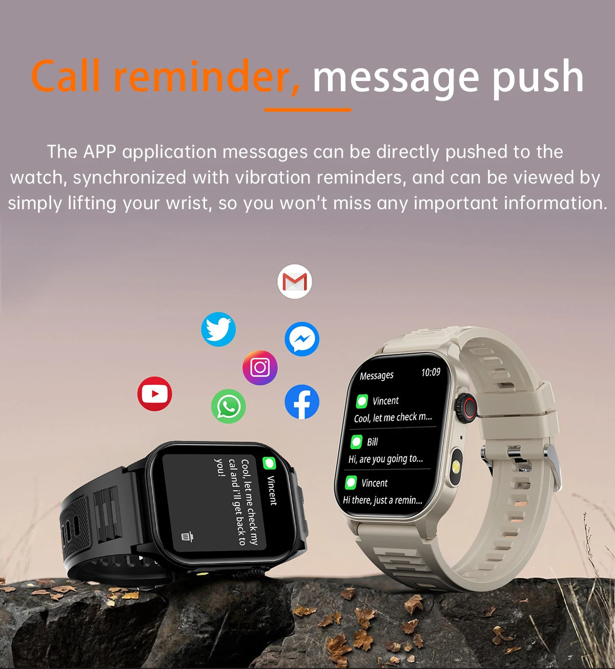 Unisex Smart Watch Flashlight 2.01" HD Large Screen AI Voice Bluetooth Call Sport And Health Monitor