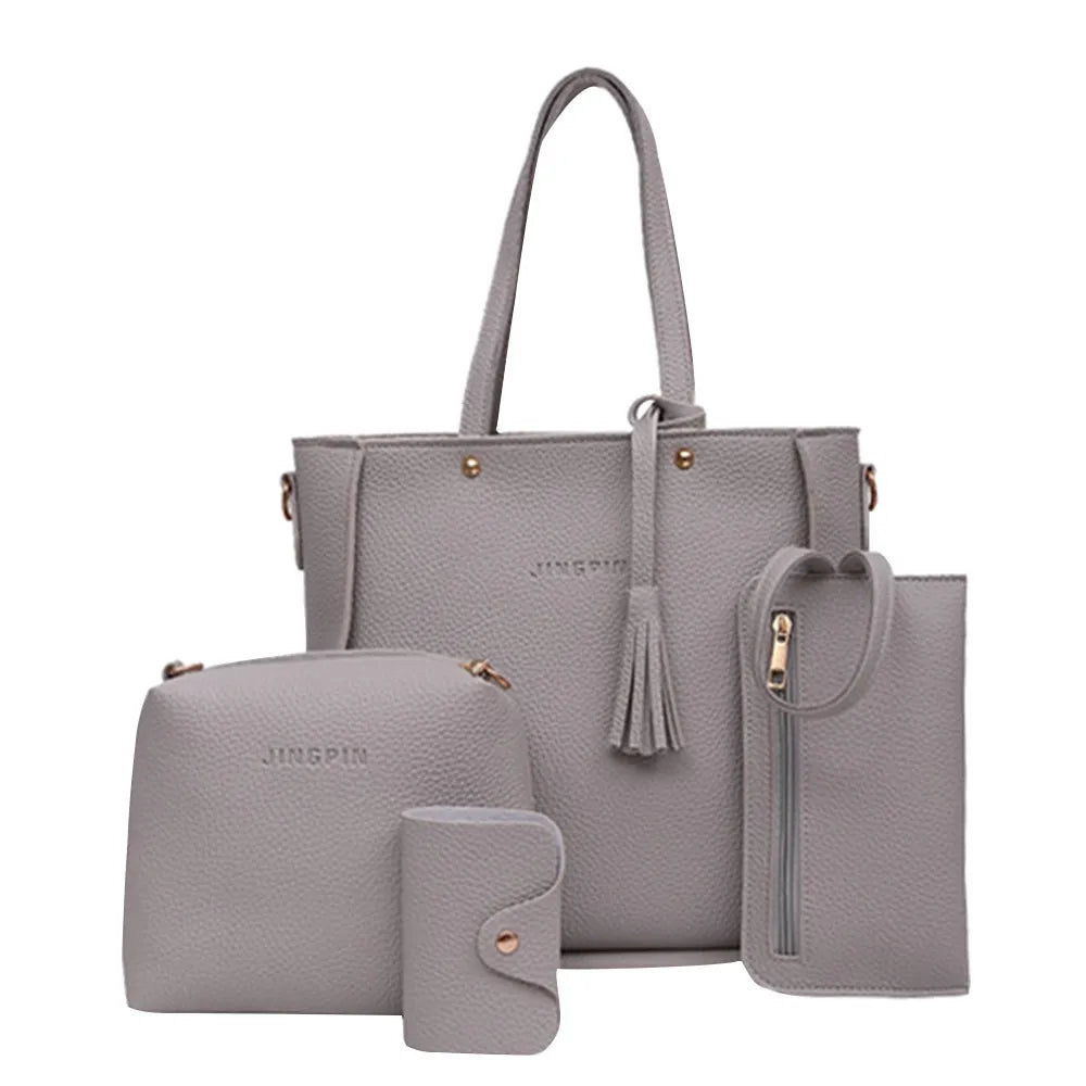 4Pcs/set Crossbody Bags  Leather Shoulder Bags Purse Ladies PU Crossbody Bag Bolsa