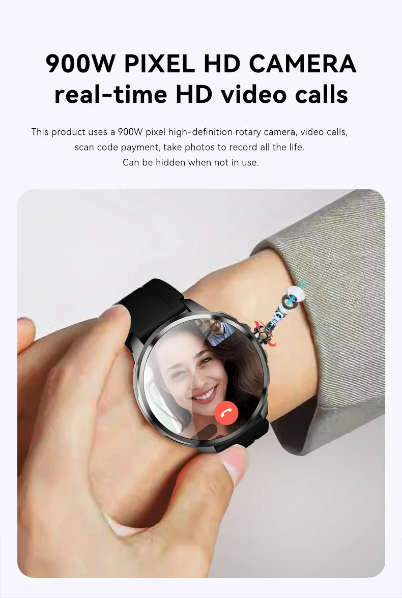 5G/4G Full Netcom 8GB+128GB RAM Smart Watch 1.95 inch 2100mah Battery 900W Camera GPS WIFI Google APPS Smartwatch