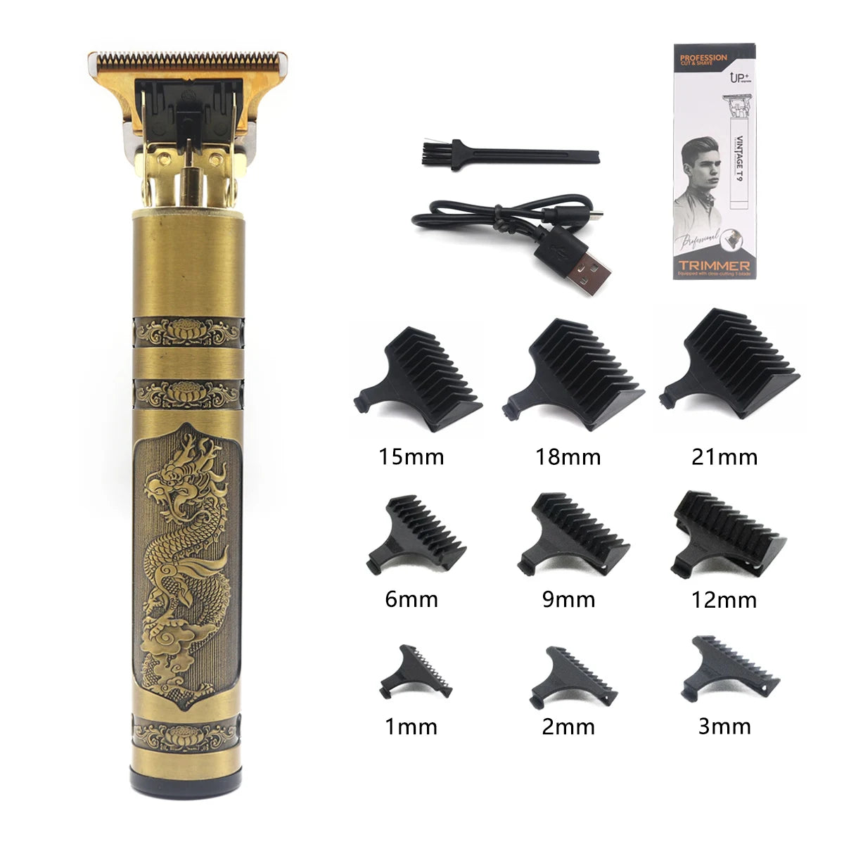 Hair Trimmer Machine Metal Body Stainless Steel Blade Hair Clipper Beard Trimmer for Men