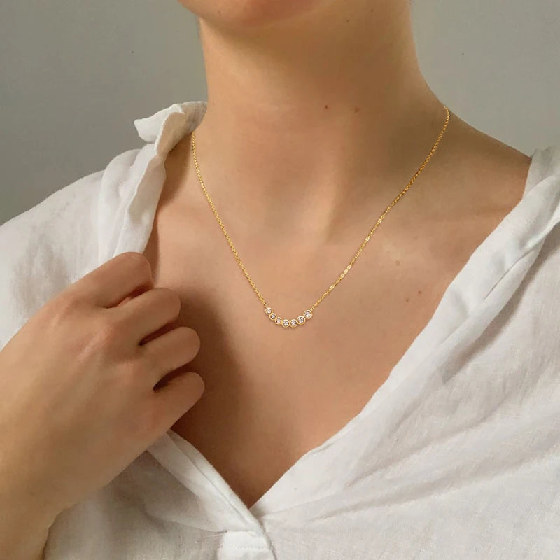 Pendant Silver Necklaces Sparkling Chains 