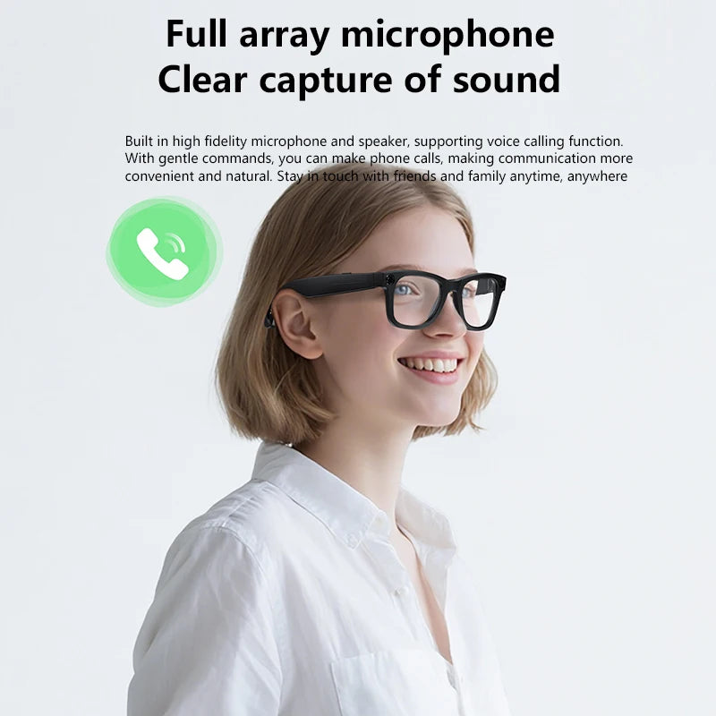 G300 Smart AI Glasses 1200W pixel AI Shooting Camera HD Photo Video Voice Call Translation Waterproof Bluetooth ChatGPT