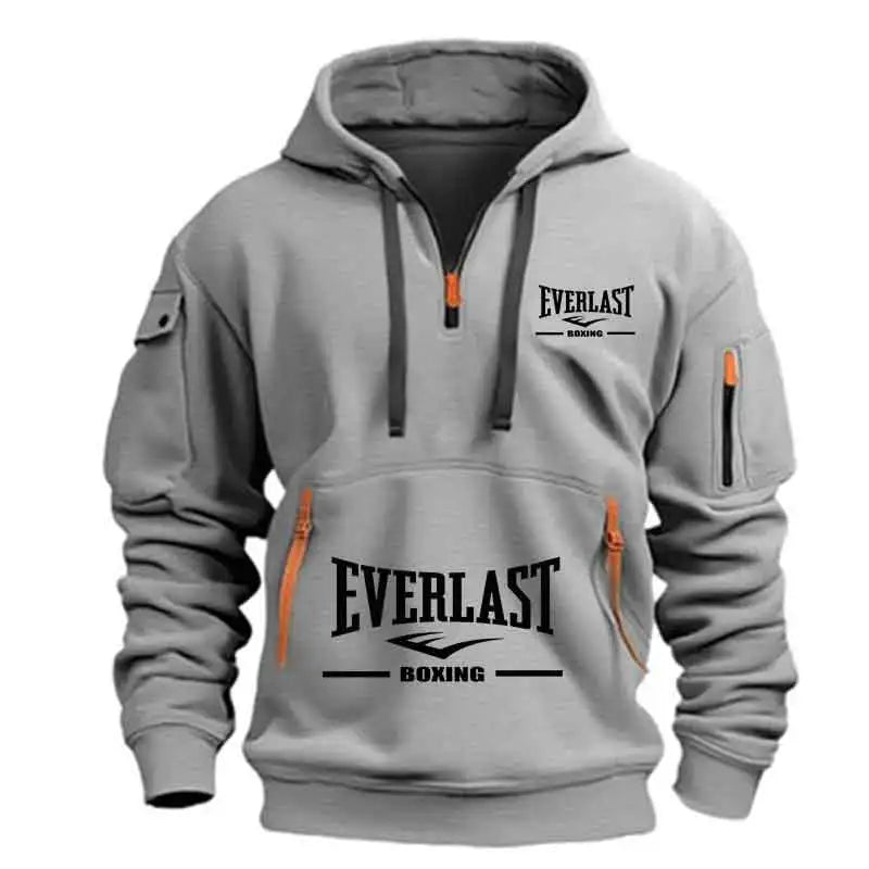 Men's Fashion Casual Hoodie Multi-pocket Sports Long-sleeve Sweatshirt Fitness Pullover