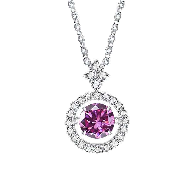 Simulated Diamond Necklace S925 Sterling Silver Jewelry