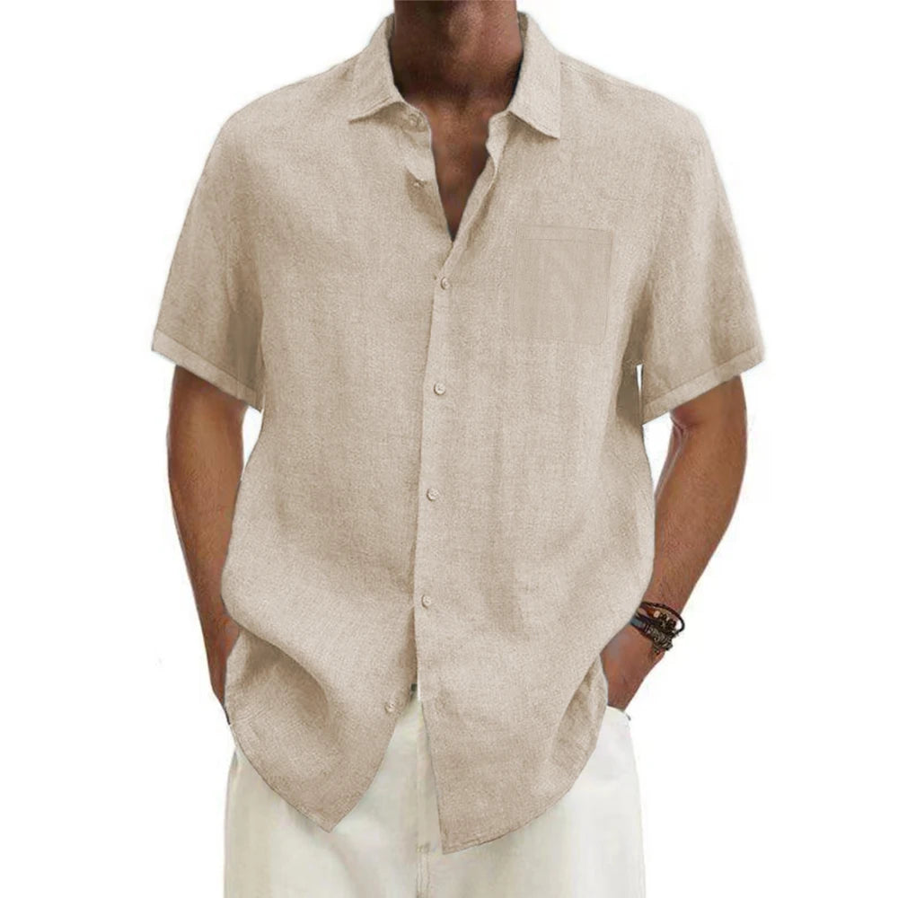 men Cotton Linen Hot Sale Sleeved T- Shirts