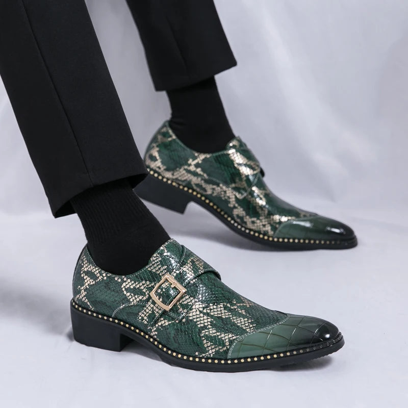 Chelsea Business Classic Leather Buckle Loafers, High Quality Low Heel Pointed Shoes