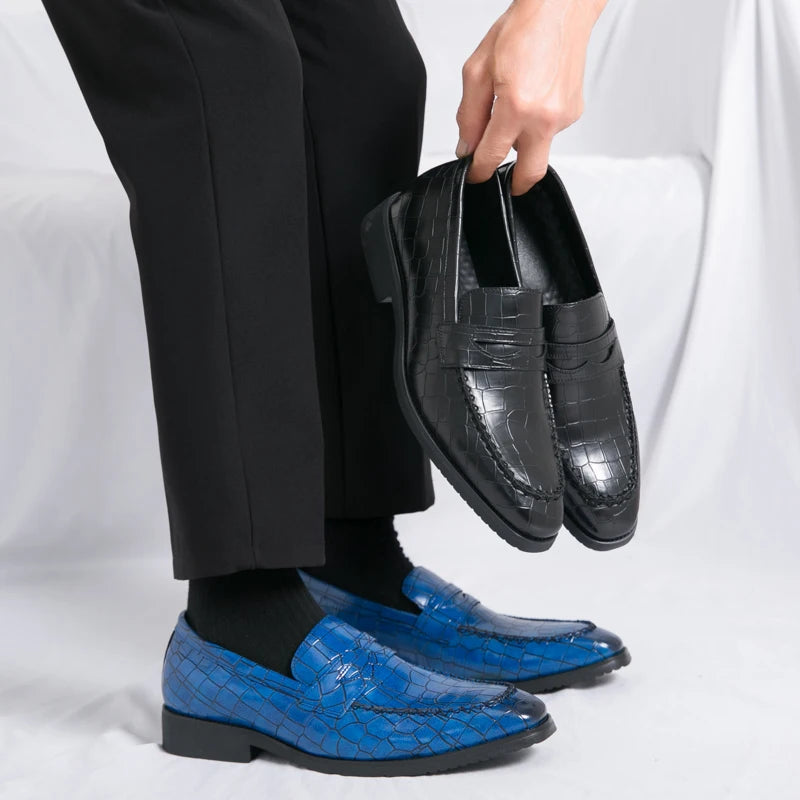 Luxury Loafers Men Slip-On Business,Office  and Wedding Dress Driving Shoes