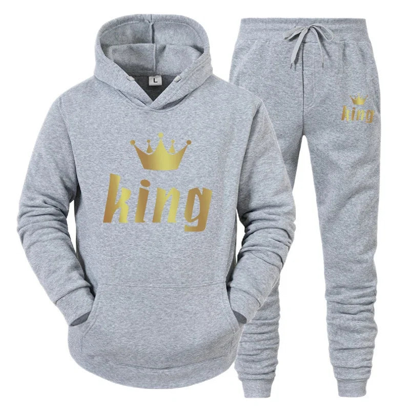 King And Queen Couple Outfit Hoodie and Jogger High Quality King Queen Tracksuit