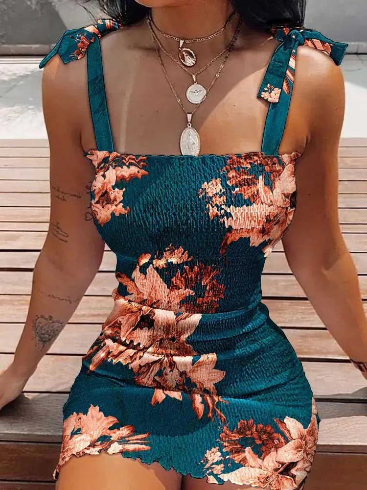 Elastic Waist Summer Sleeveless Off The Shoulder Party Dress