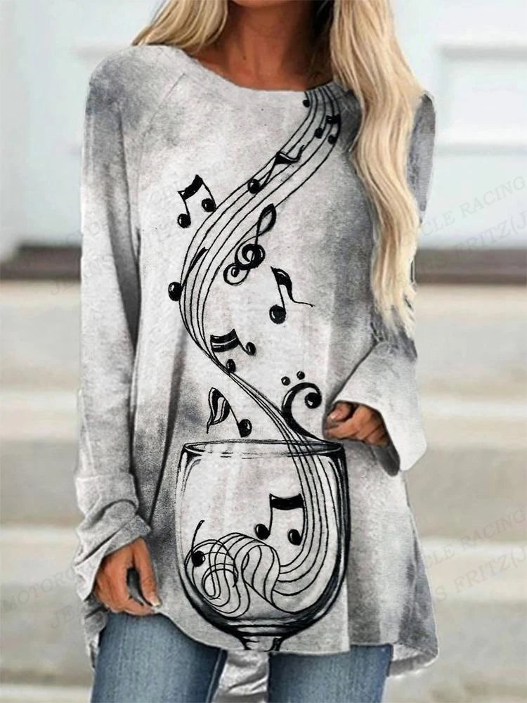 Music T shirt Long Sleeve Tops