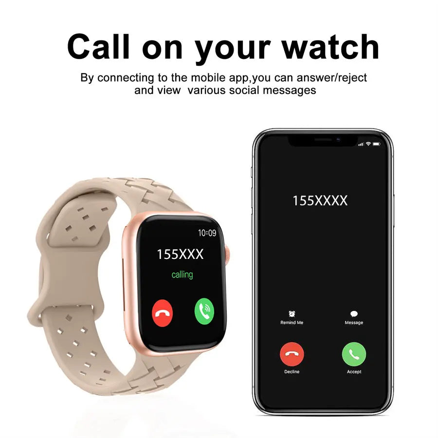 Smart Watch, Wireless Call/Dial, Multiple APP Alerts, Sports Watch, Customized Wallpaper, iPhone/Andriod