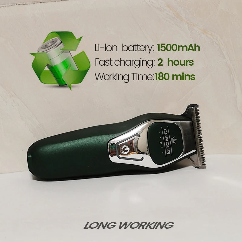Powerful Professional Hair Trimmer Men 0 MM T Blade Electric Clipper Rechargeable