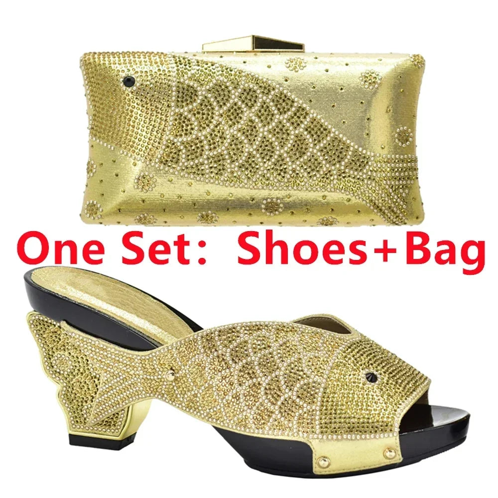 Matching Shoes and Bag Set for Wedding  Women Shoes and Bag Set