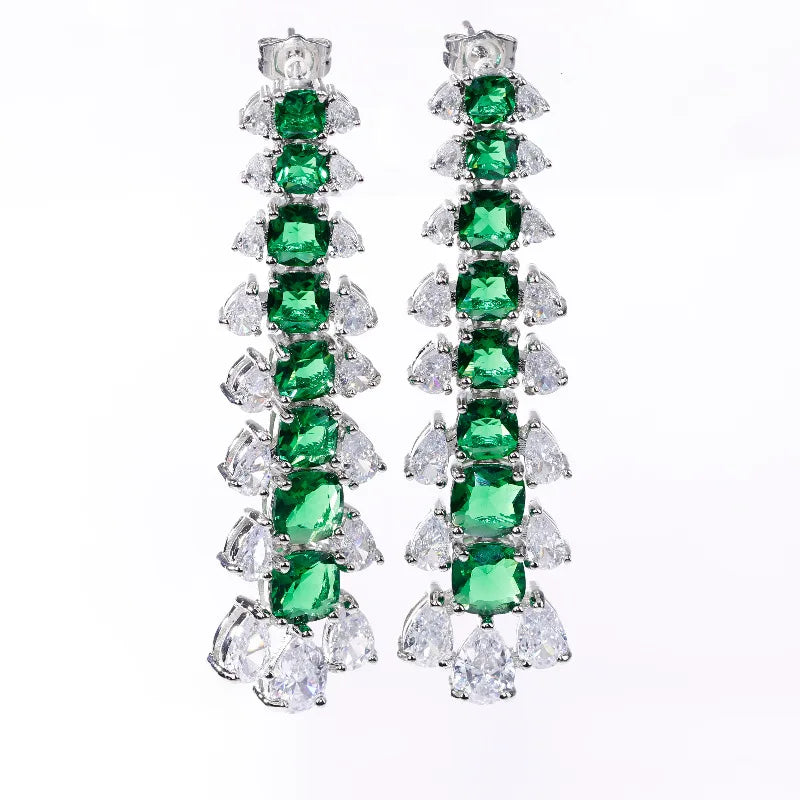 French vintage emerald green zircon high-end party collarbone necklaces