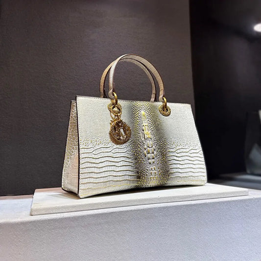 New Luxury Crocodile Pattern Handbag Women's Fashionable Leather Crossbody Bag High-end Feel Shoulder Bag