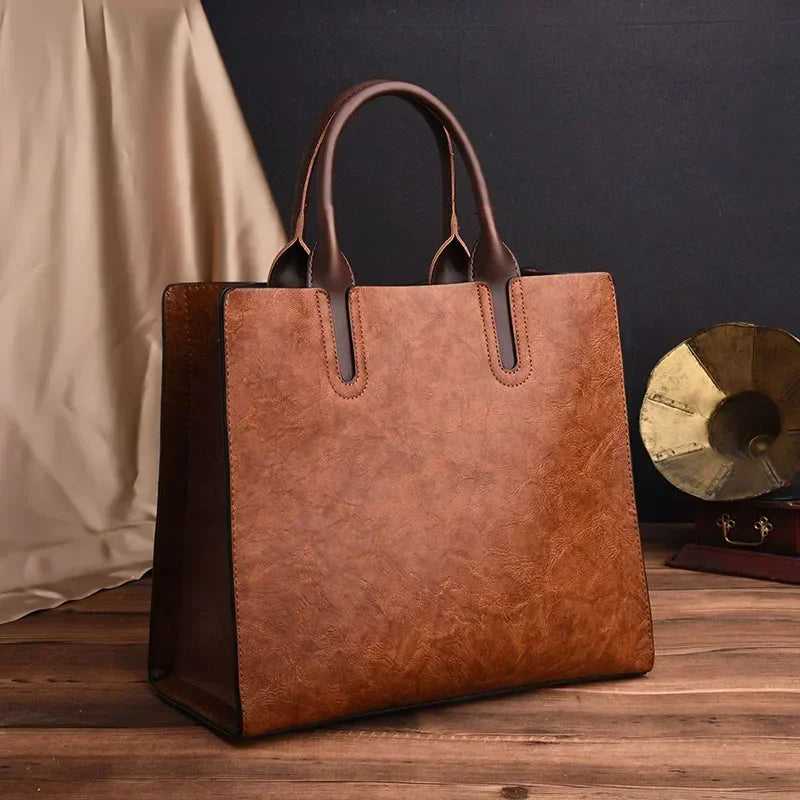 Vintage OIL Skin Leather High Quality Shoulder Crossbody Bag
