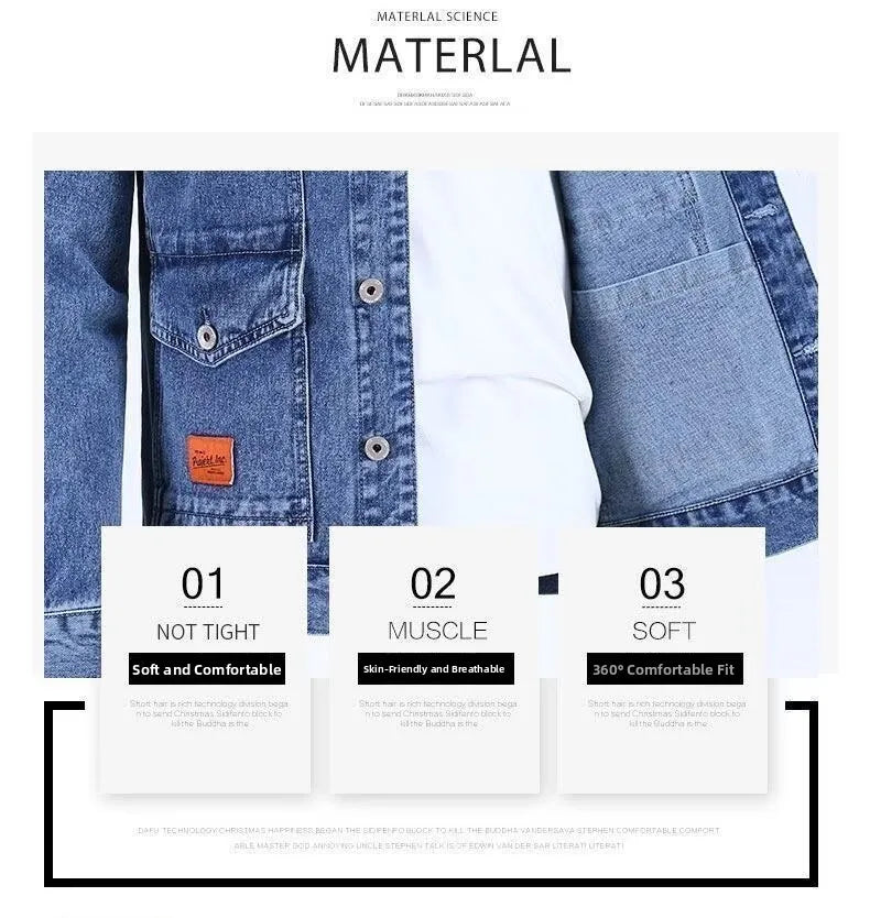Denim Jacket Spring Autumn New Style High Street Multi Pocket
