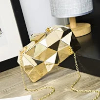 Women's Handbag  Purse Crossbody Shoulder Bag Gold Box Clutch