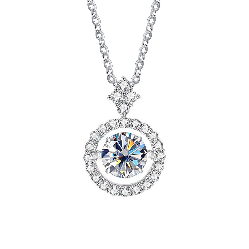 Simulated Diamond Necklace S925 Sterling Silver Jewelry