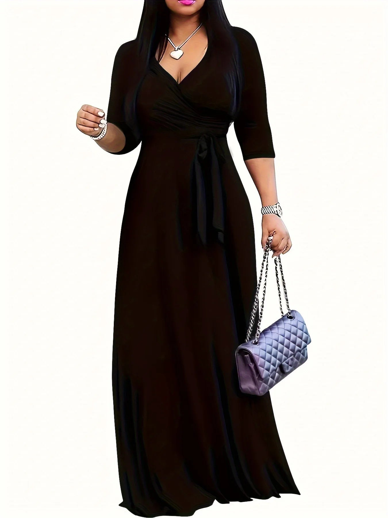 Sexy Deep V Neck Lace-Up Party Wear
