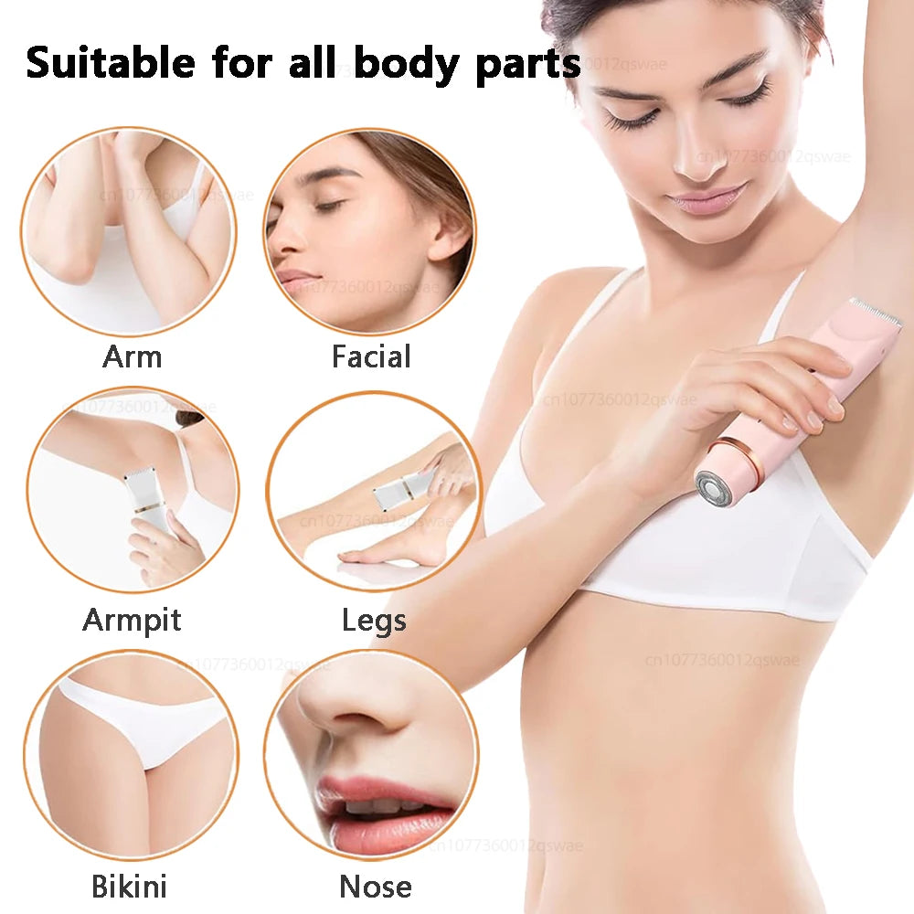 Electric Shaver for Women Bikini Legs Underarm Pubic Hairs Rechargeable And Detachable Head
