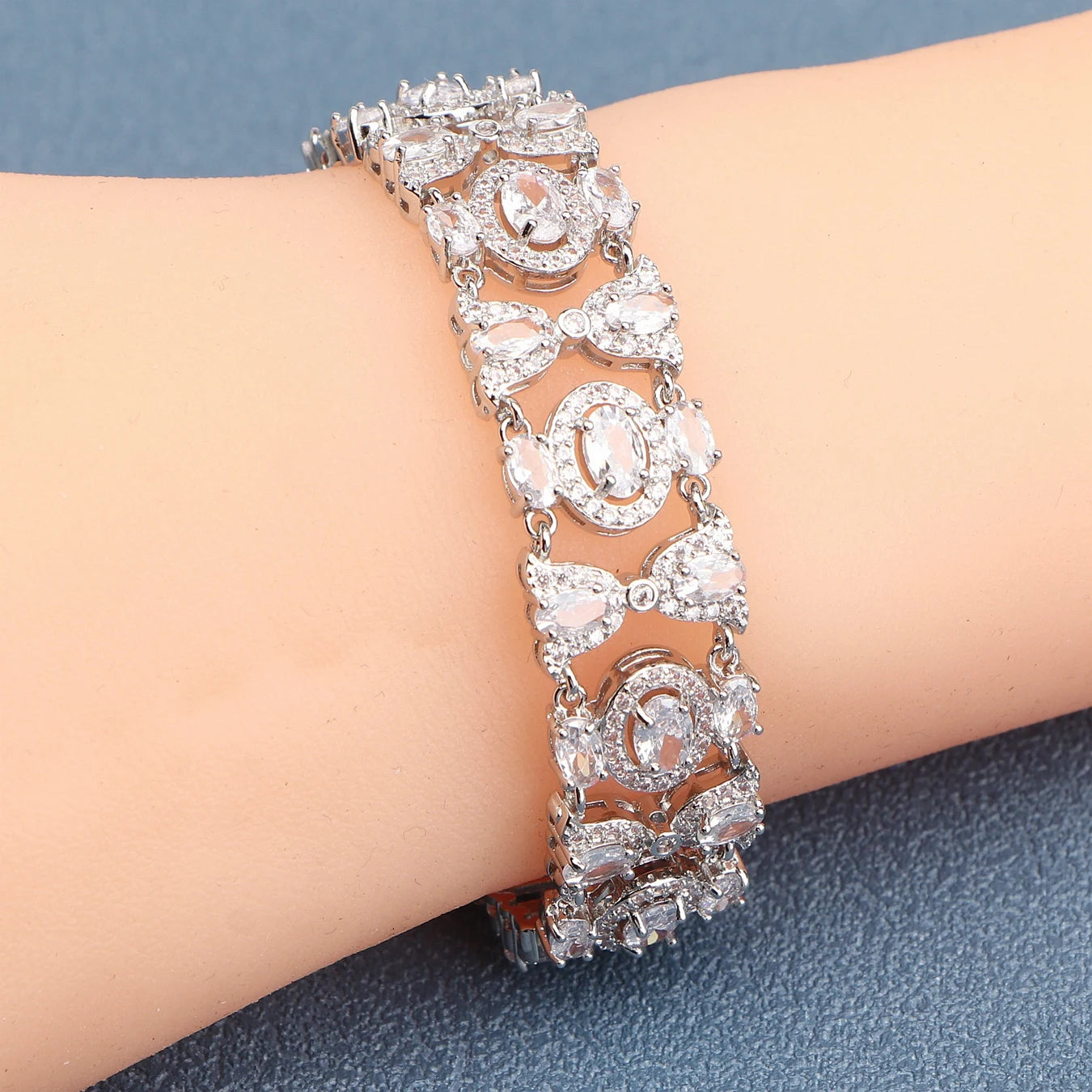Charm Blue Cubic Zircon Bracelets Jewelry 18+2CM Length