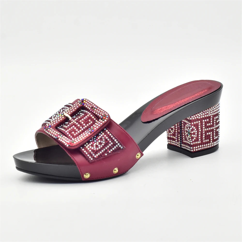 Wine Color Italian Shoes with Matching Bags