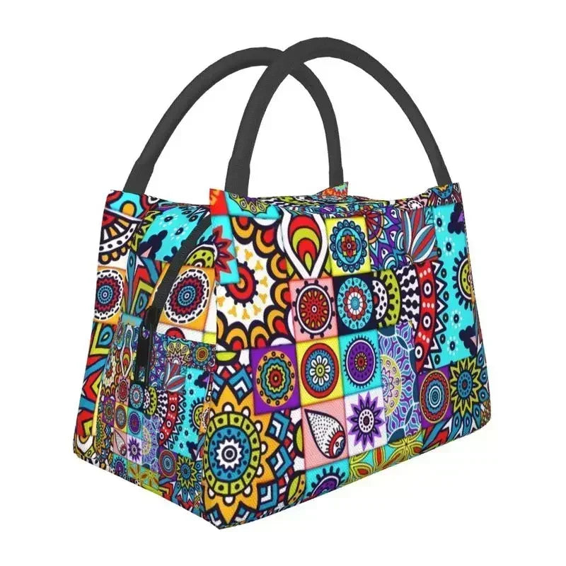 Ankara Print Insulated Lunch Bag for African Pattern Wax Design