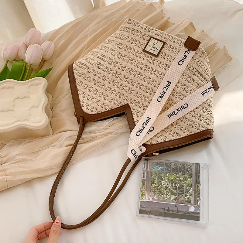 Bag Vintage Handmade Woven Shoulder Bag Raffia circle Rattan bags