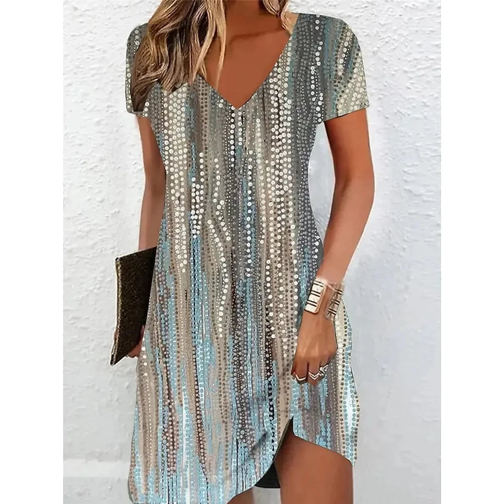 Marble Pattern Oversizd Casual Elegant Dress