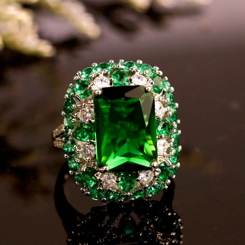French vintage emerald green zircon high-end party collarbone necklaces