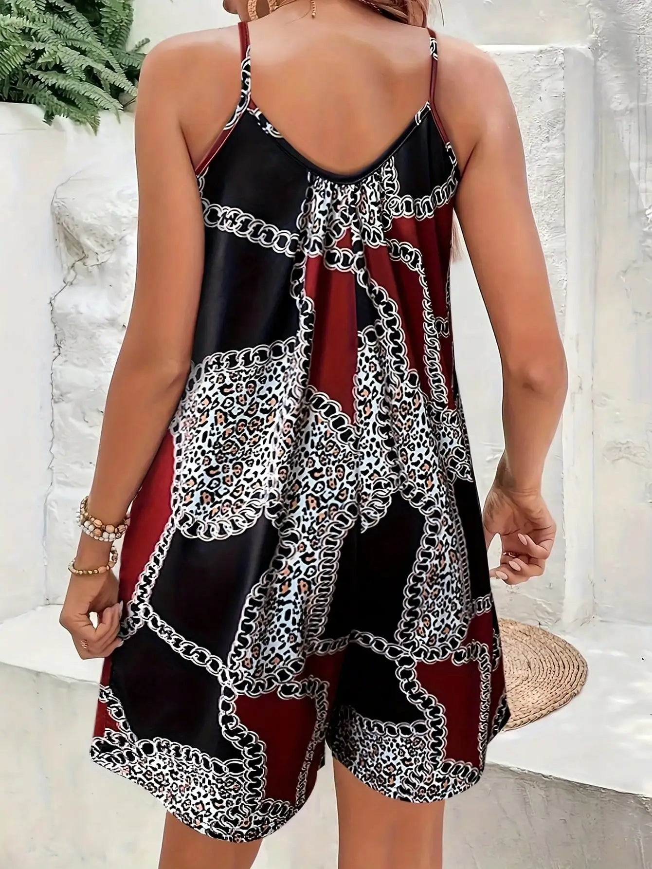 Sleeveless Round Neck Summer Short Jumpsuit