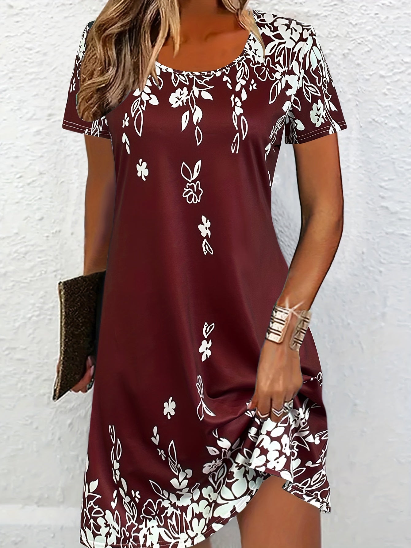 Vintage Short Sleeve Dress For Spring & Summer