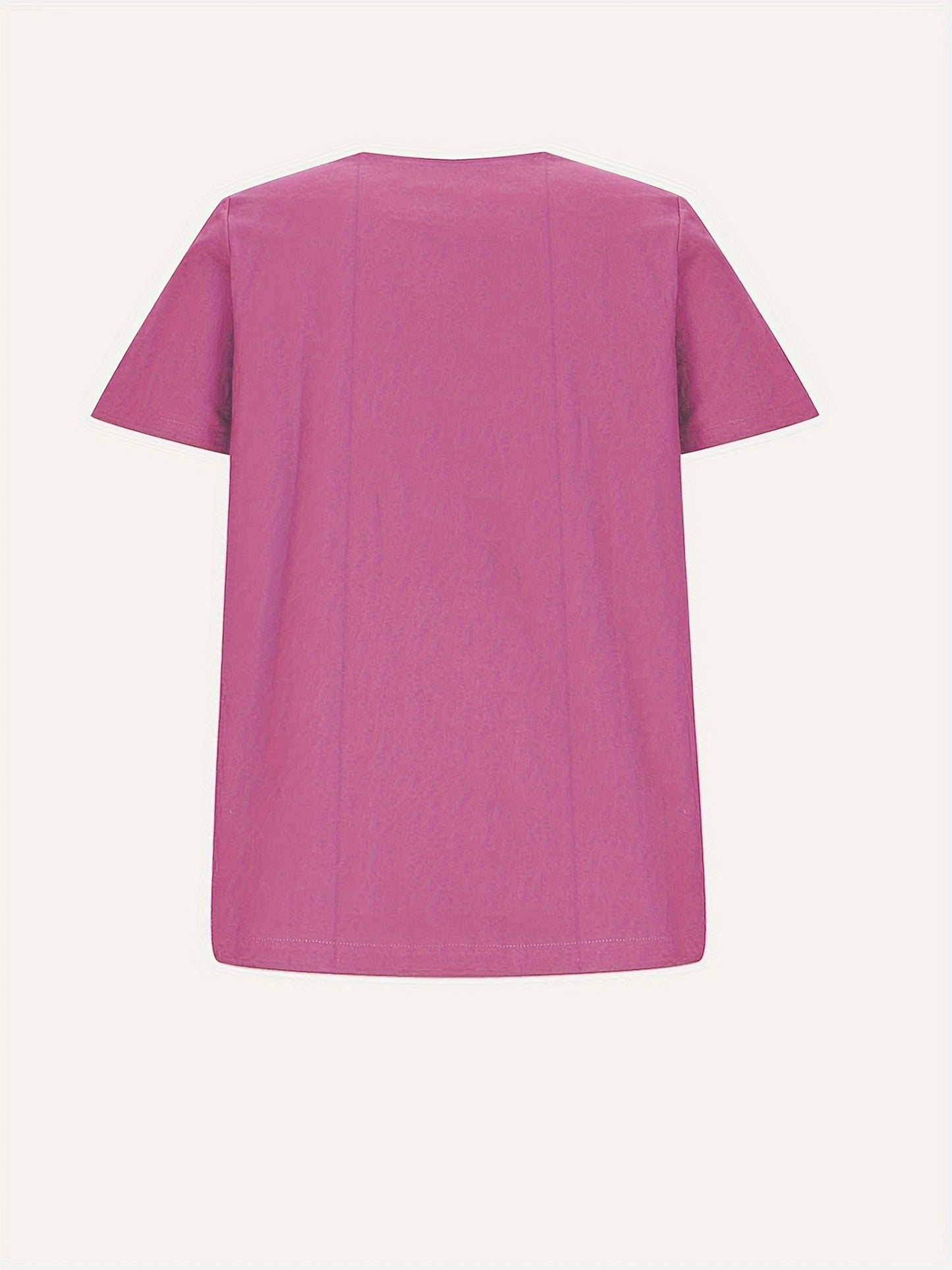 Crew Neck Short Sleeve T-Shirt For Spring & Summer