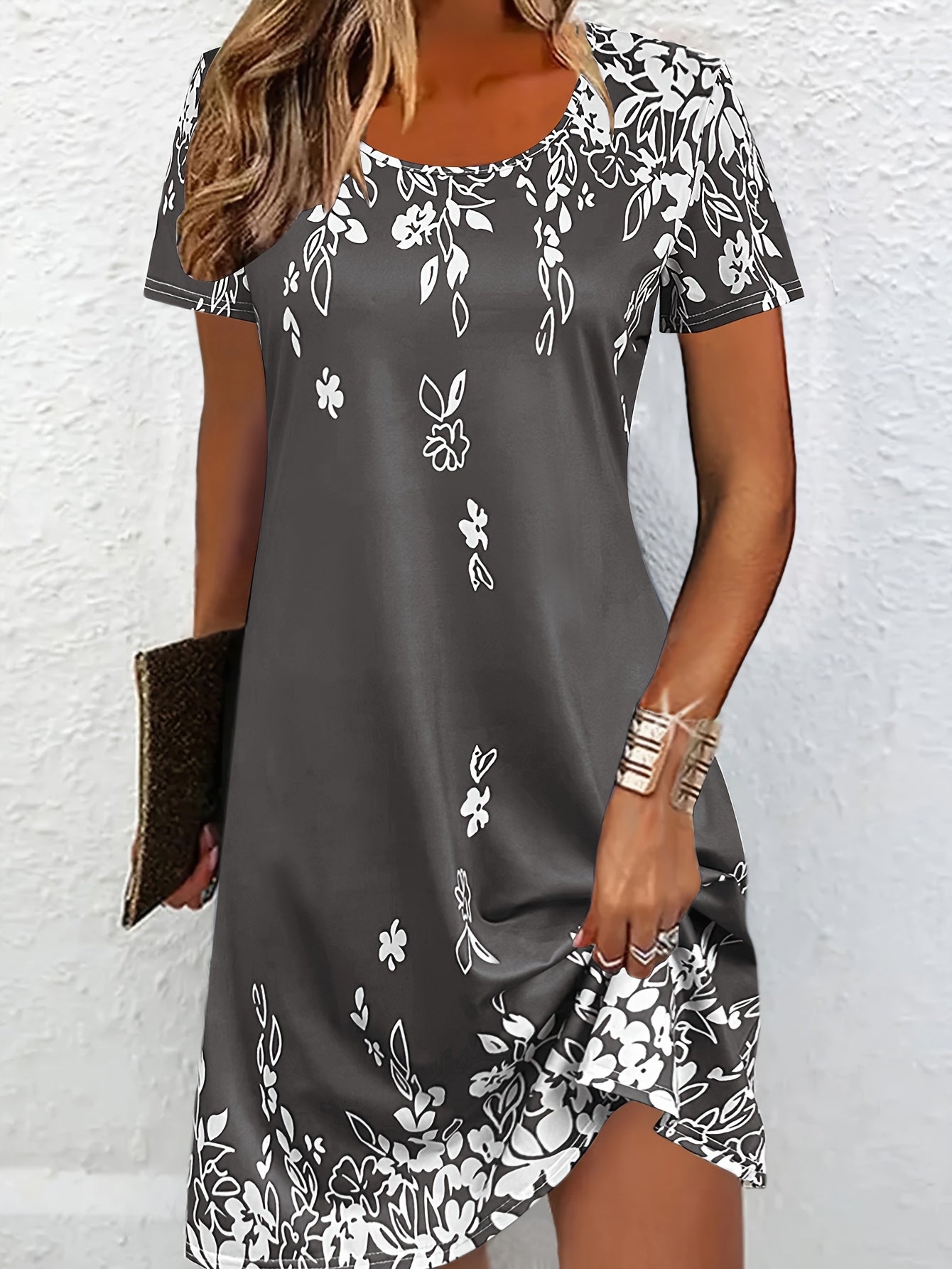 Vintage Short Sleeve Dress For Spring & Summer