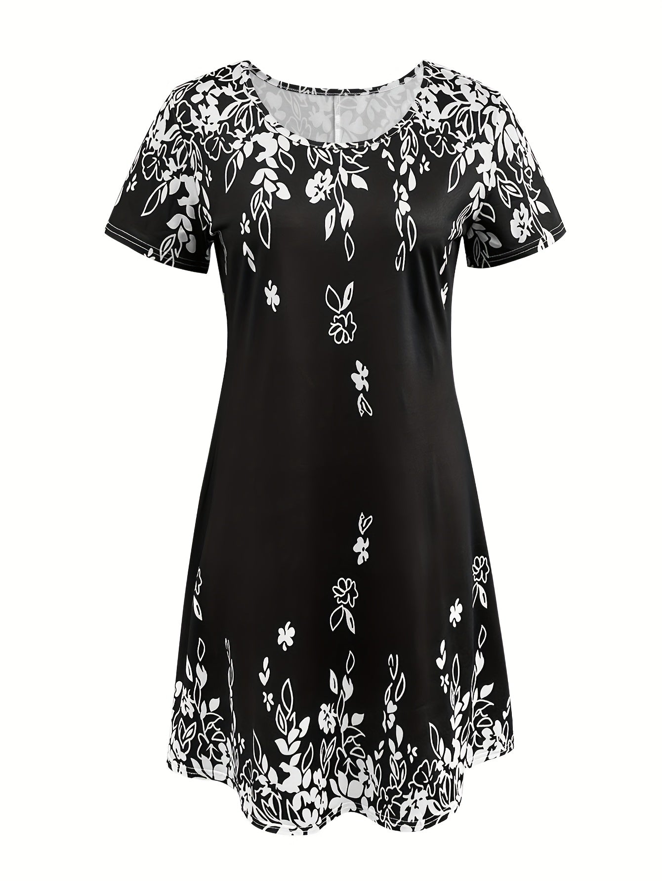 Vintage Short Sleeve Dress For Spring & Summer