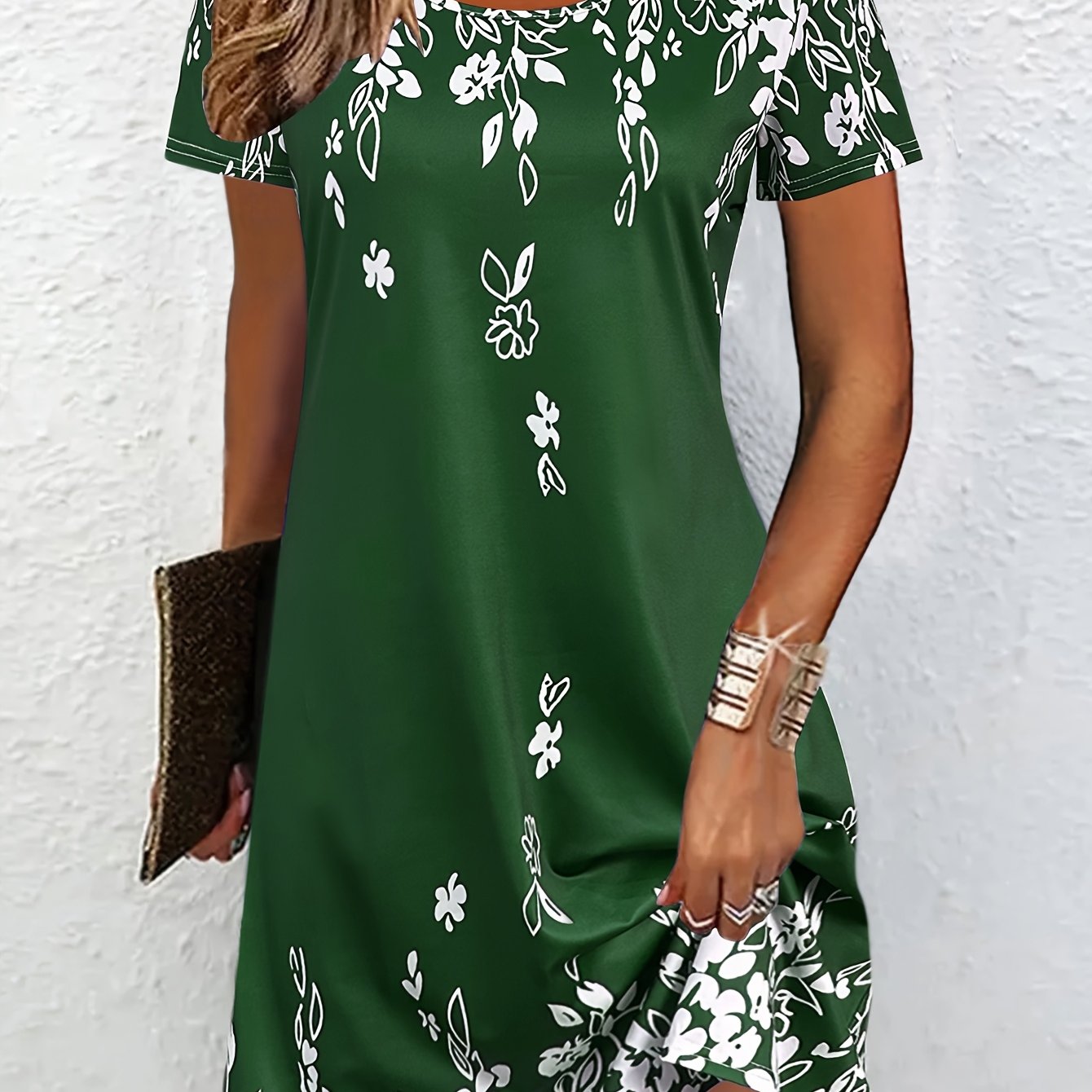 Vintage Short Sleeve Dress For Spring & Summer