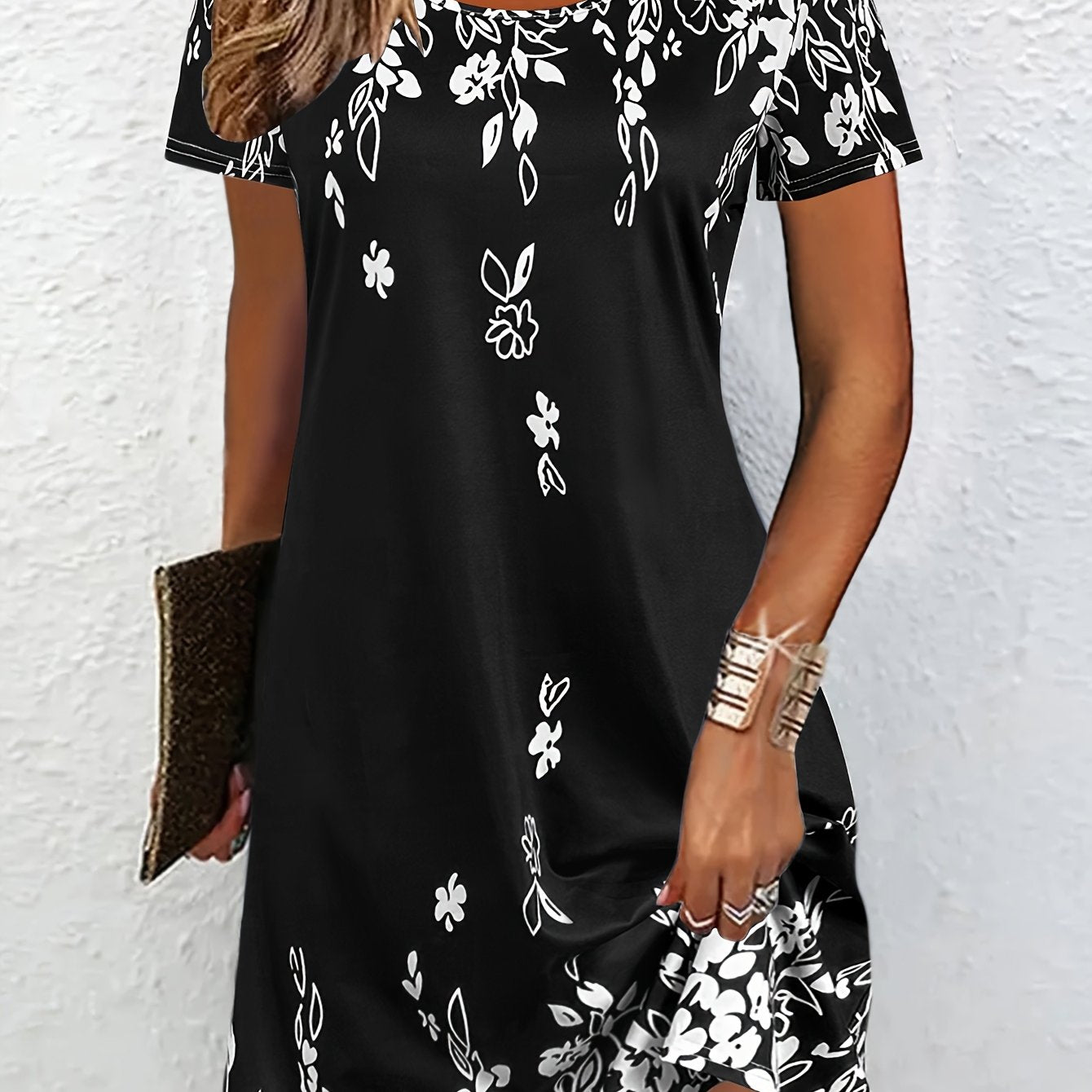 Vintage Short Sleeve Dress For Spring & Summer