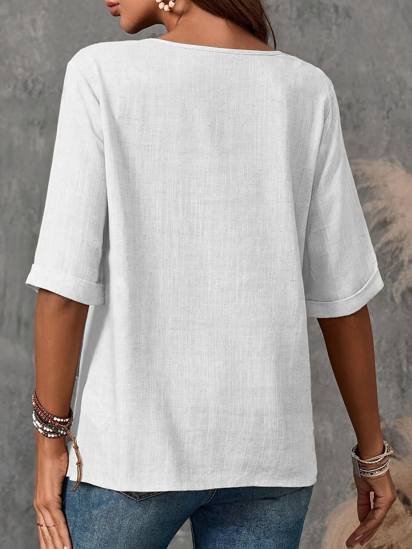 Women'S Vintage-Inspired Button-Up Blouse  Ladies Top
