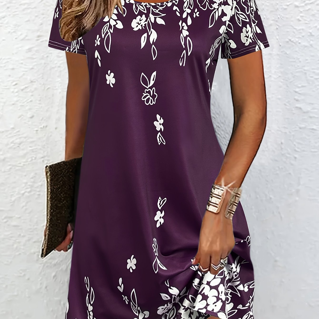 Vintage Short Sleeve Dress For Spring & Summer